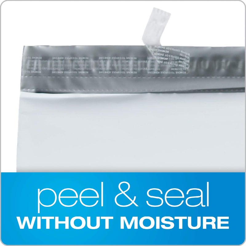 Quality Park 11 x 13 Poly Shipping Mailers, 2" Expansion, Redi-Strip, Self Sealing, Water-Resistant, Tamper Evident, Recycled White, 100 per Box (QUA46390) - Image 2